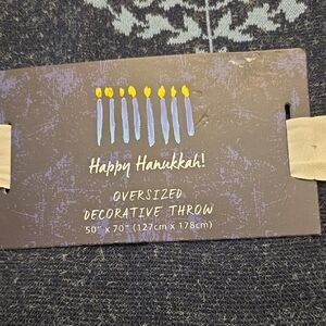 Hanukkah NWT Super SOFT Oversized Decorative Throw - Blue and Yellow
